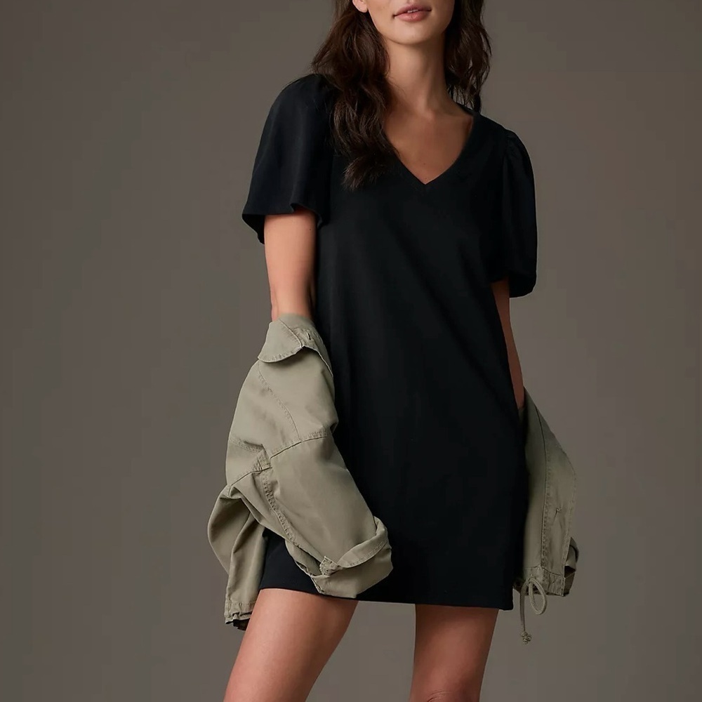 Nation Los Angeles Mallory Flutter Sleeve Mini Dress Black